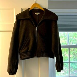 Madewell brown felt bomber jacket